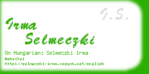 irma selmeczki business card